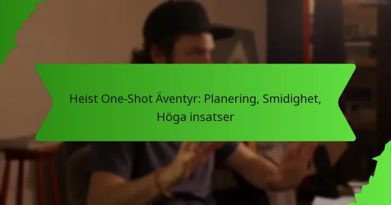 Heist One-Shot Äventyr: Planering, Smidighet, Höga insatser
