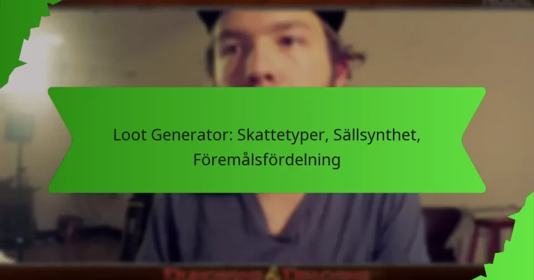 Loot Generator: Skattetyper, Sällsynthet, Föremålsfördelning