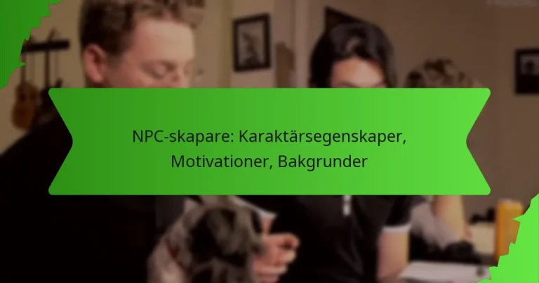 NPC-skapare: Karaktärsegenskaper, Motivationer, Bakgrunder