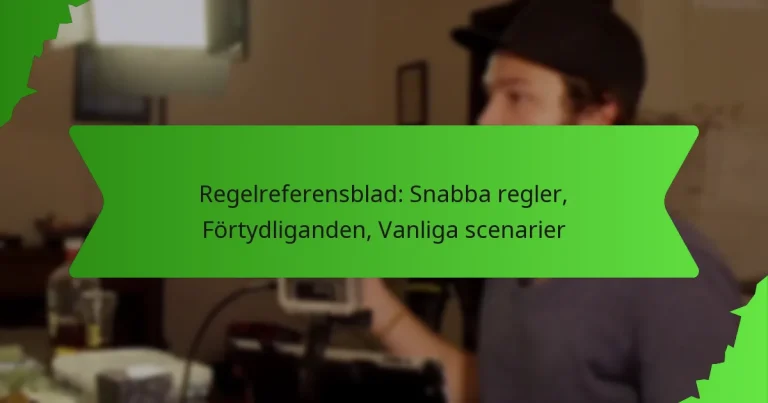 Regelreferensblad: Snabba regler, Förtydliganden, Vanliga scenarier