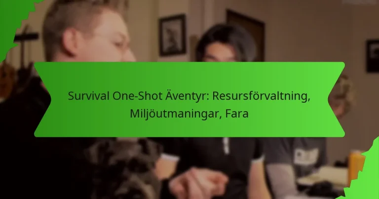 Survival One-Shot Äventyr: Resursförvaltning, Miljöutmaningar, Fara