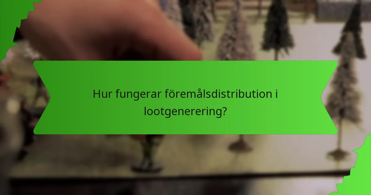 Hur fungerar föremålsdistribution i lootgenerering?