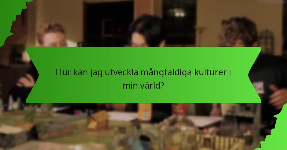 Hur kan jag utveckla mångfaldiga kulturer i min värld?