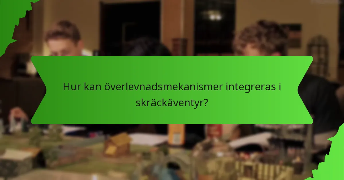 Hur kan överlevnadsmekanismer integreras i skräckäventyr?