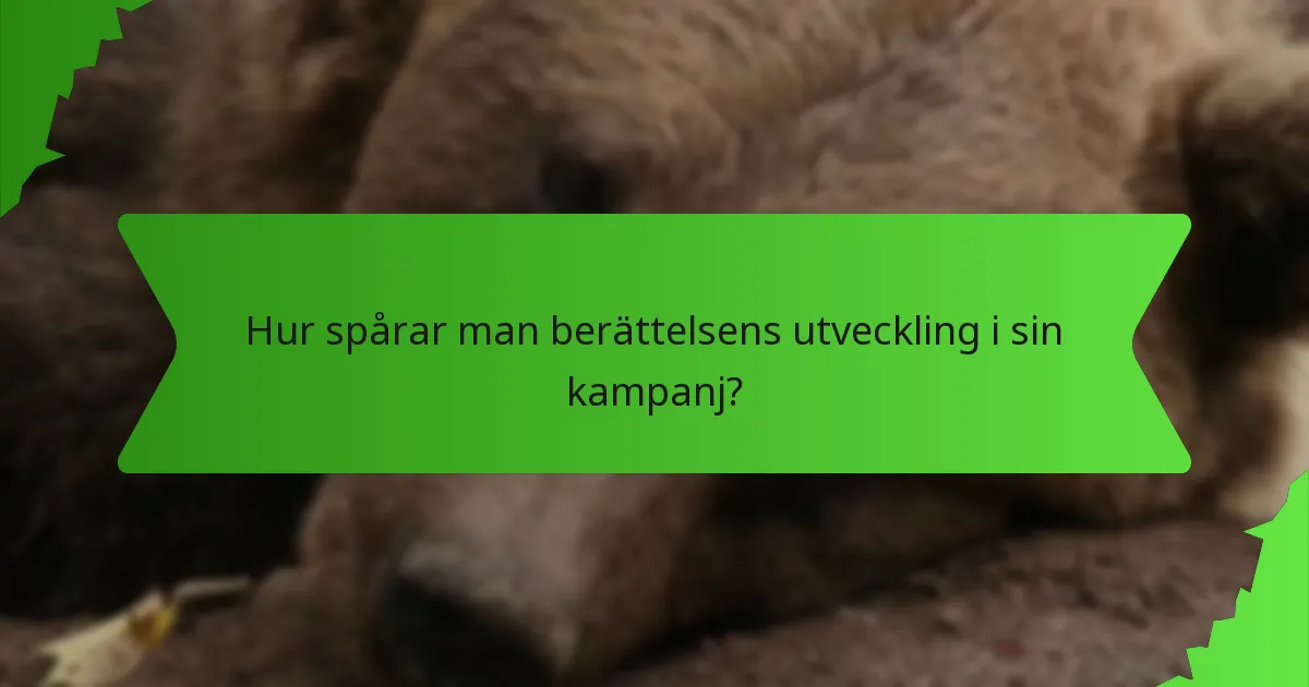 Hur spårar man berättelsens utveckling i sin kampanj?