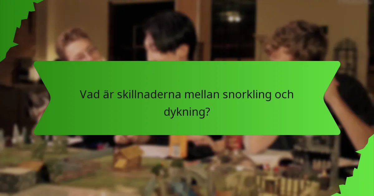 Vad är skillnaderna mellan snorkling och dykning?