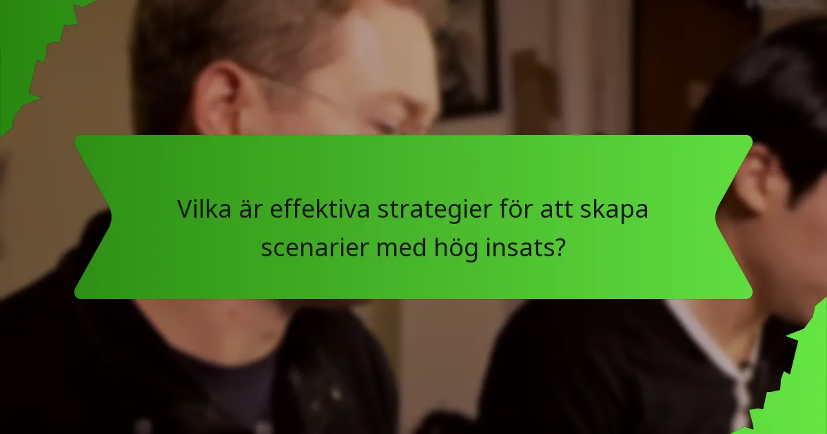 Vilka är effektiva strategier för att skapa scenarier med hög insats?