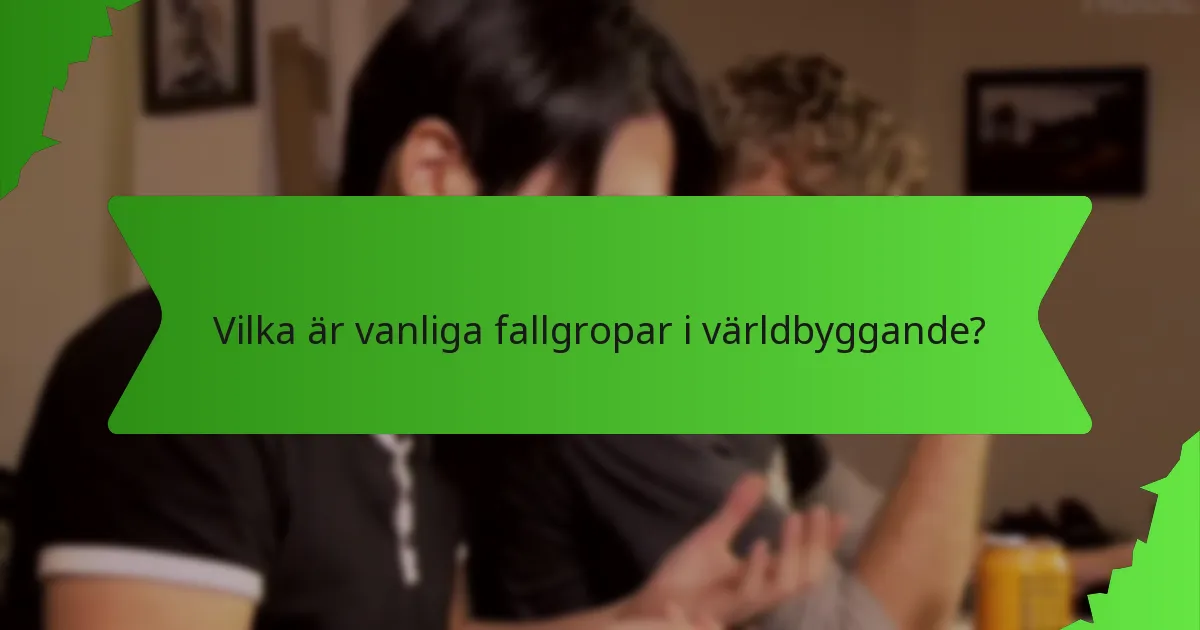 Vilka är vanliga fallgropar i världbyggande?