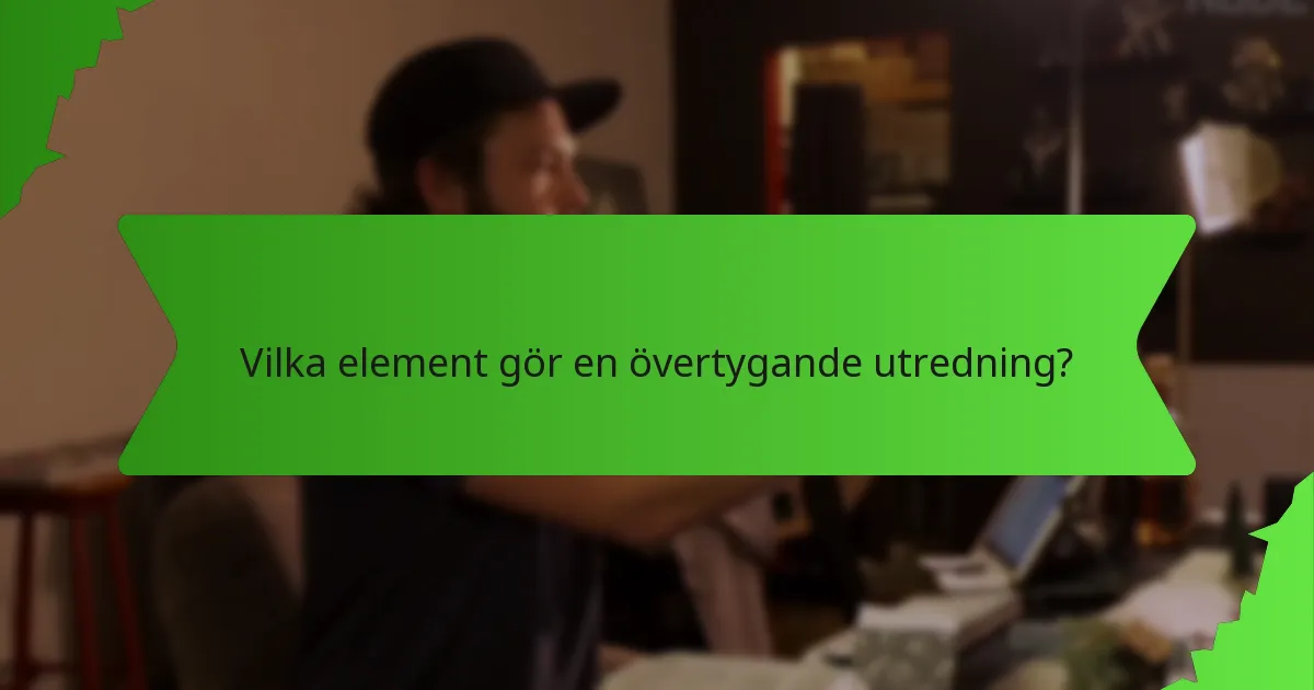 Vilka element gör en övertygande utredning?